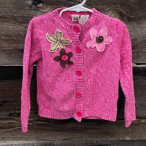 Girl’s Sweater with Flower Appliqué